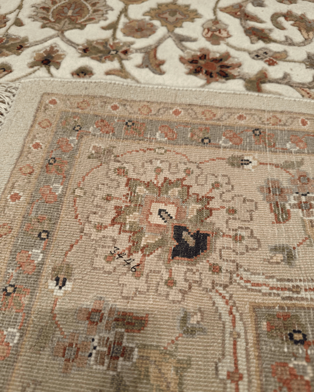 Tapis en laine style afghan 55 x 146 cm