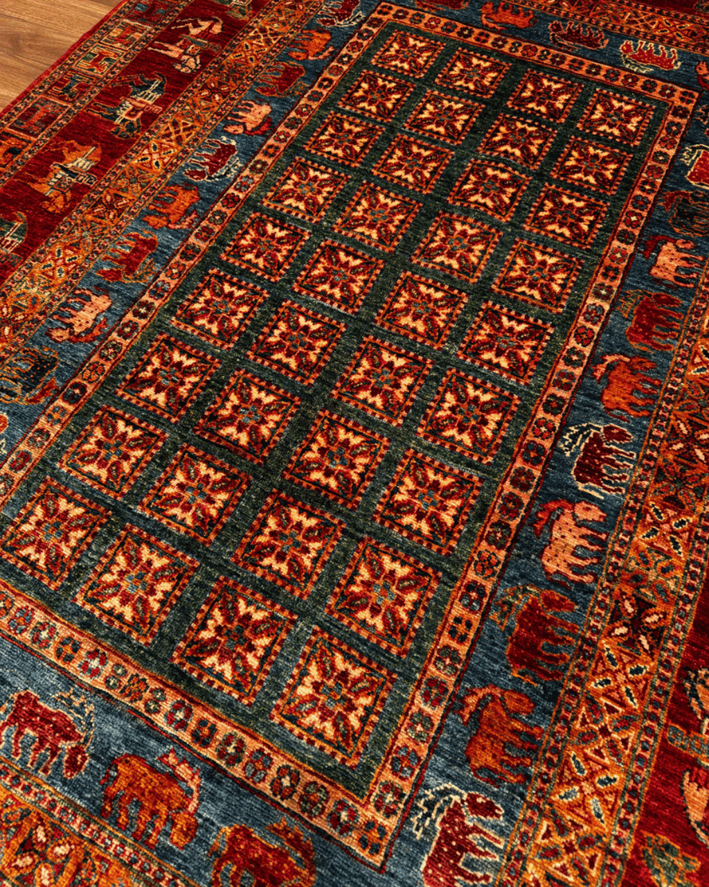 Pazyrk Hand-Knotted Wool Rug 4' 9" x 6' 8"
