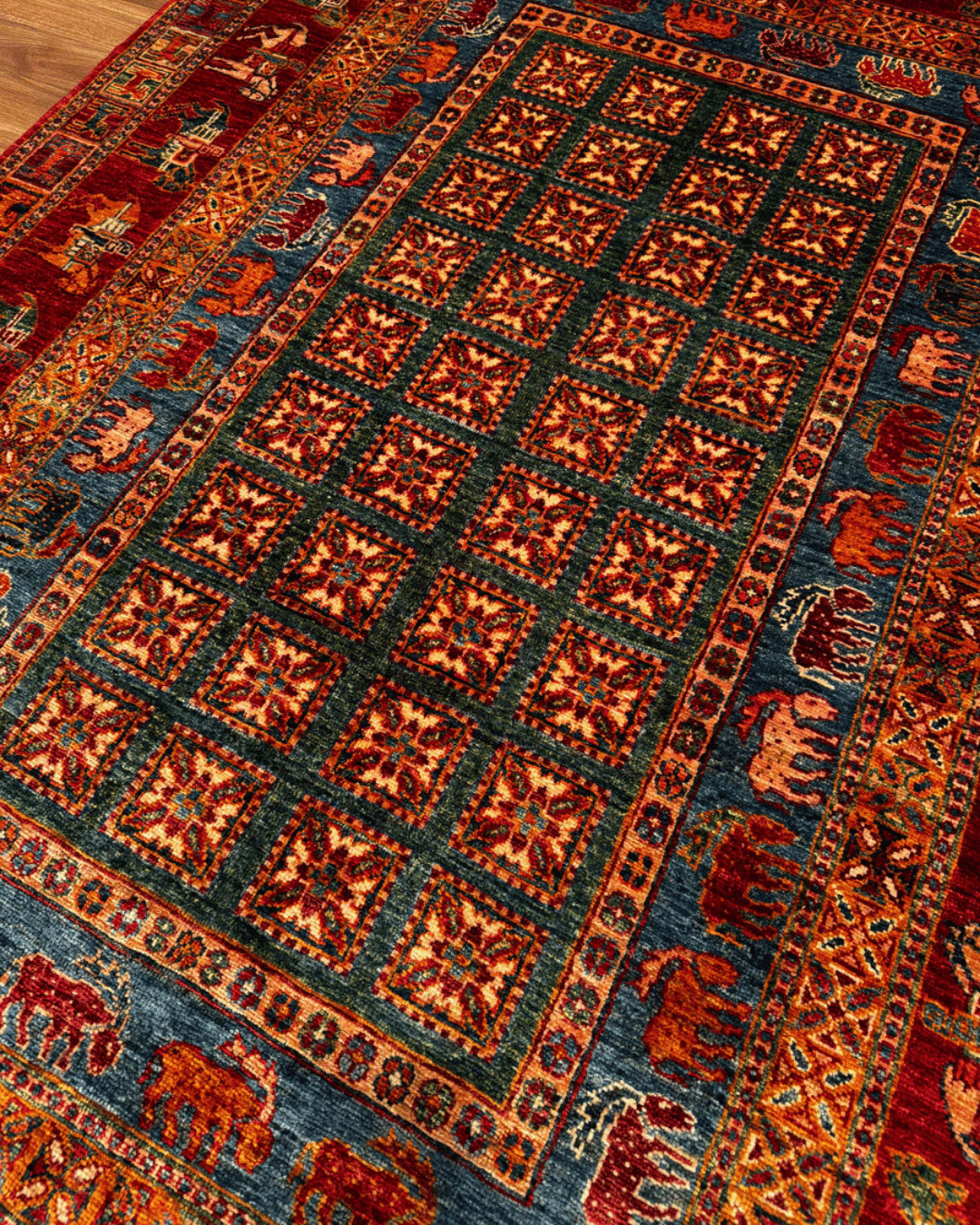 Pazyrk Hand-Knotted Wool Rug 4' 9" x 6' 8"