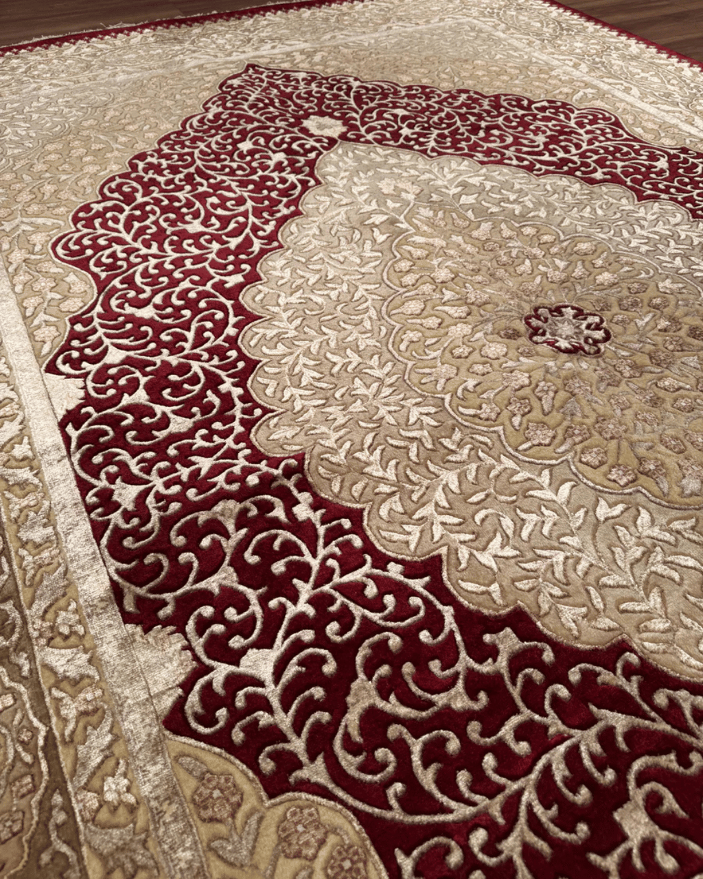 Ottoman Elegance Hand-Knotted Wool Rug 6' 8" x 9' 9"