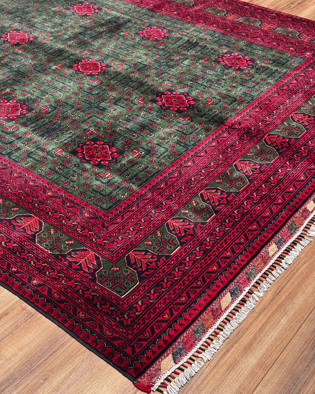 Tapis en laine style afghan 55 x 146 cm