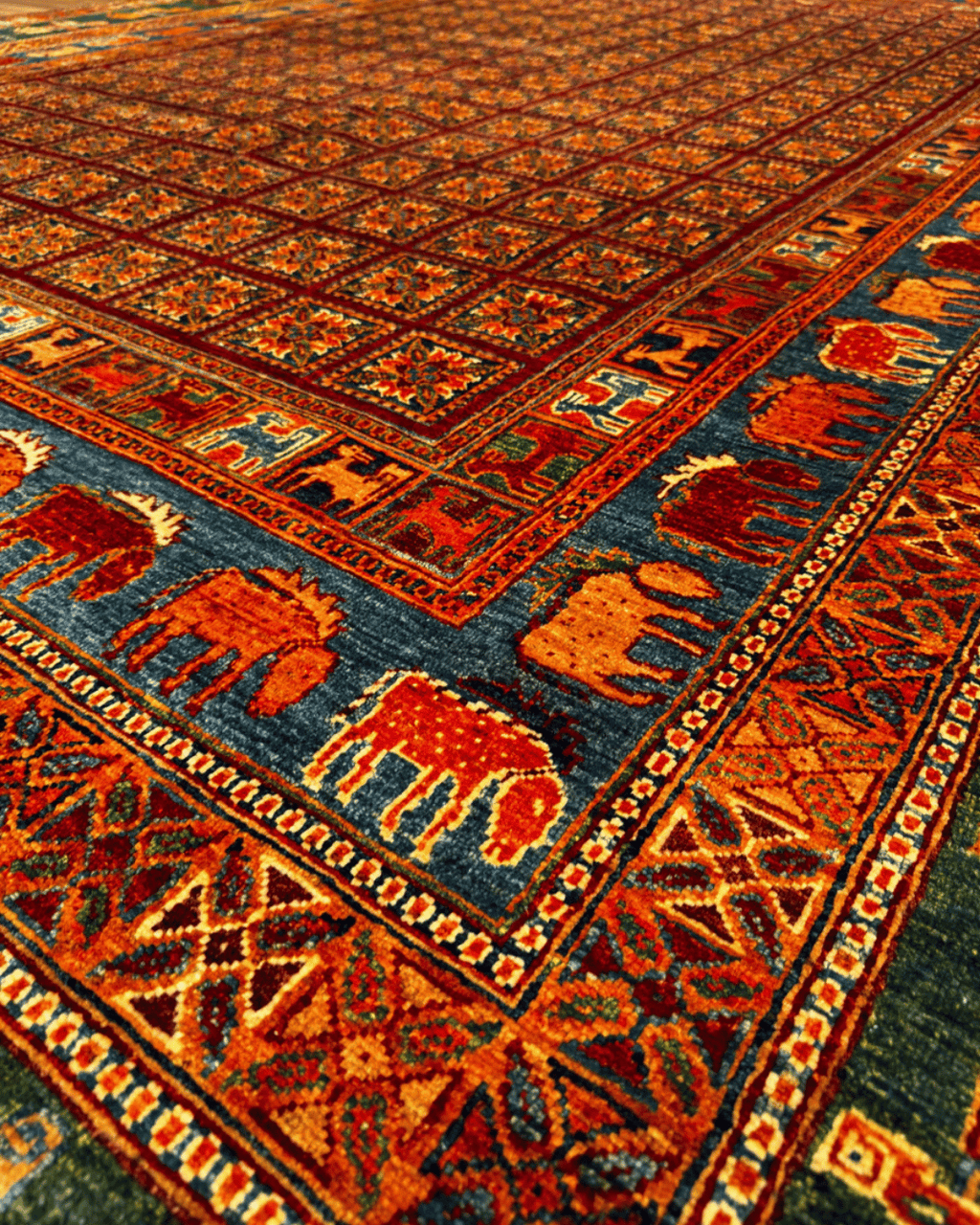 Pazyrk Hand-Knotted Wool Rug 9' 1" x 12' 5"