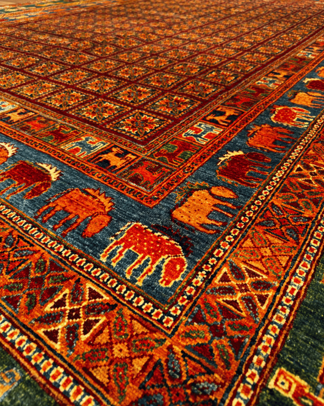 Pazyrk Hand-Knotted Wool Rug 9' 1" x 12' 5"