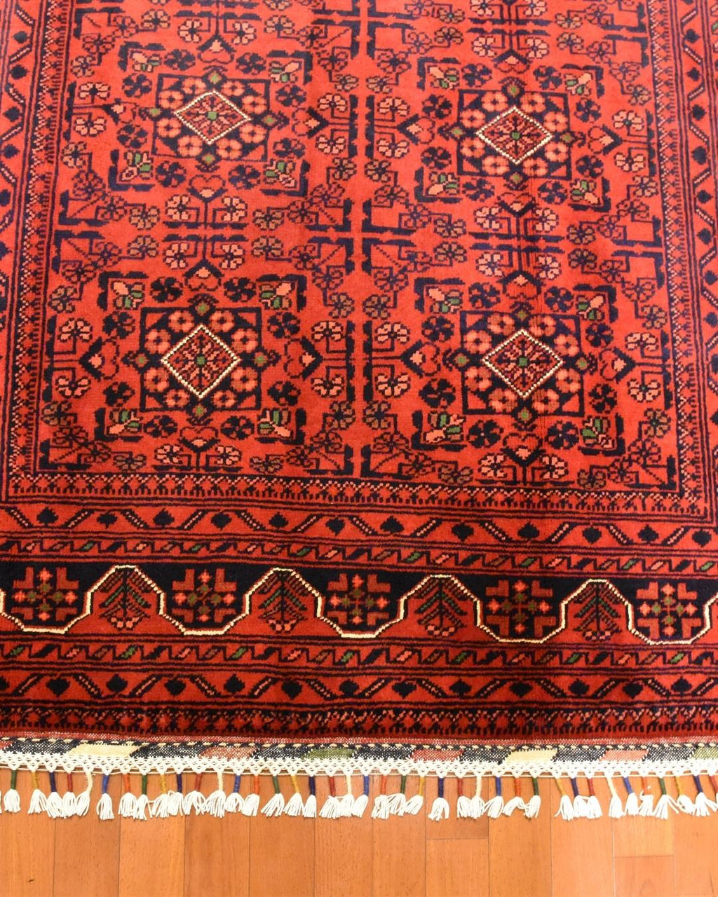 Afghan Hamyap Style Hand-Knotted Wool Rug 4' x 6' 1"