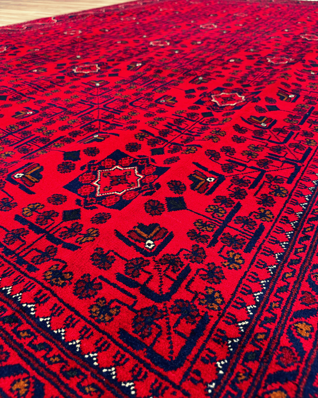 Tapis en laine style afghan 55 x 146 cm