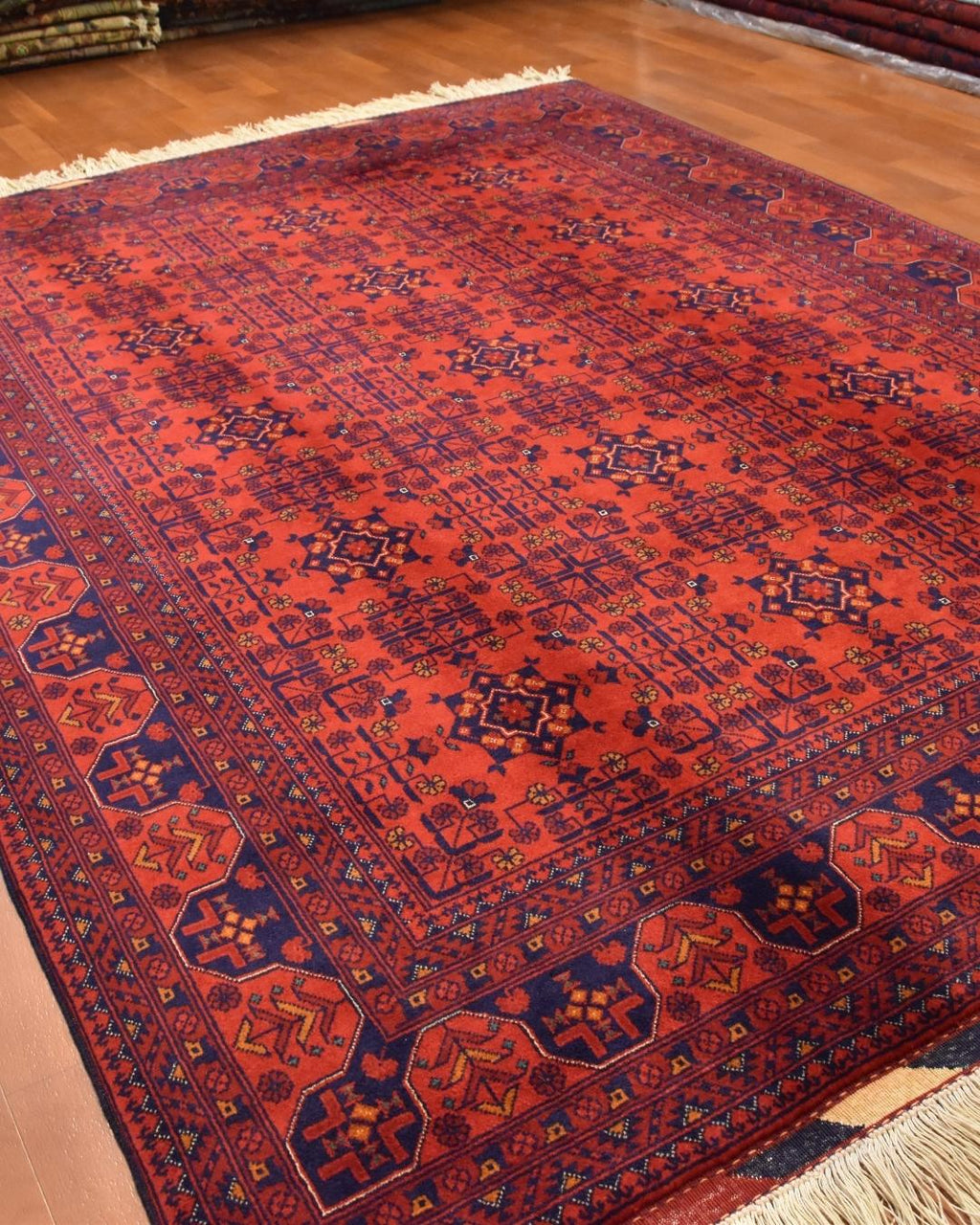 Afghan Bilcik Style Hand-Knotted Wool Rug 4' 9" x 6' 5"