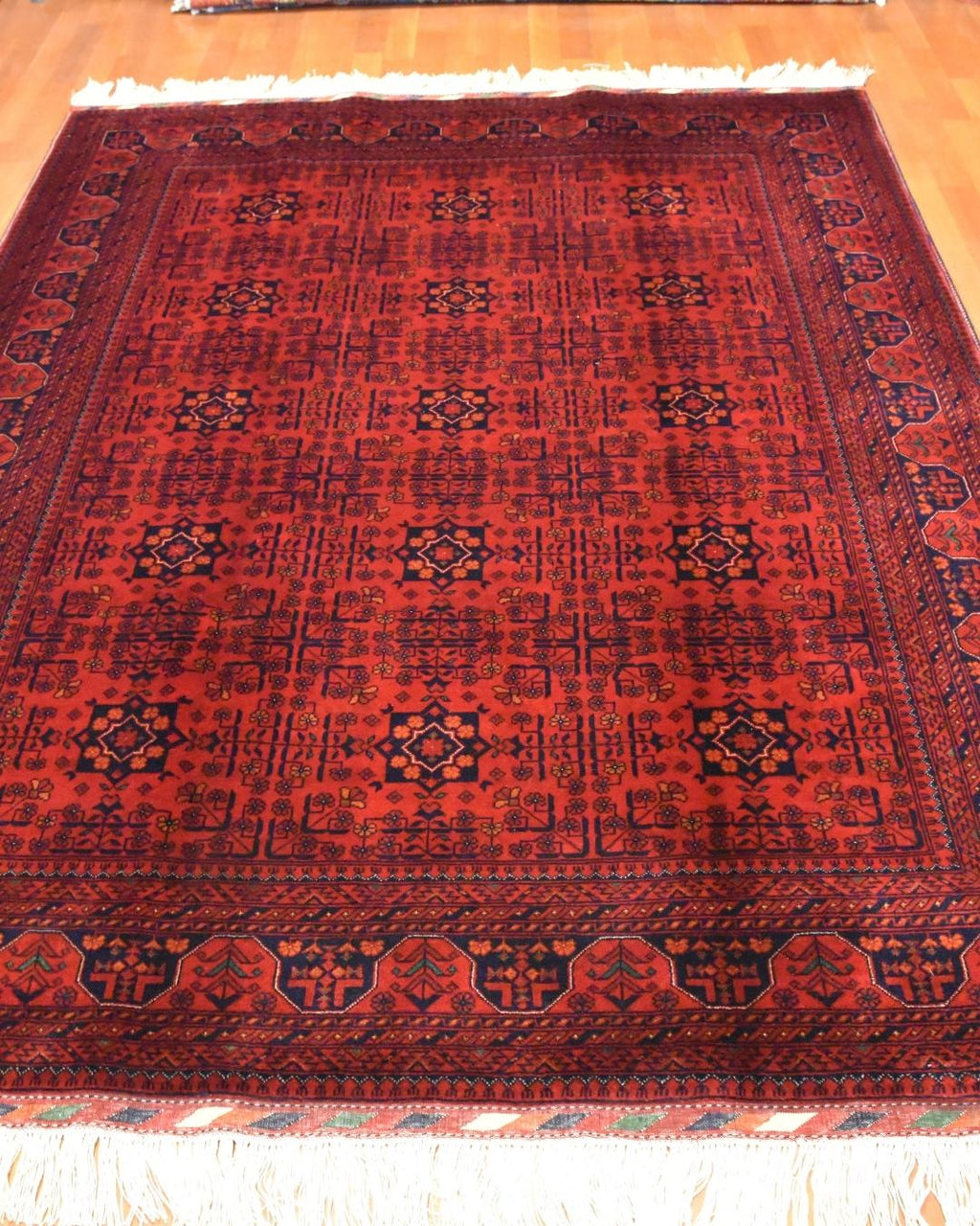 Afghan Bilcik Style Hand-Knotted Wool Rug 4' 5" x 6' 6"