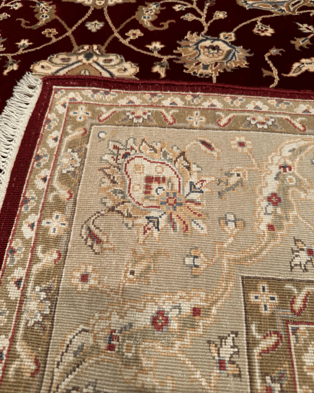 Tapis en laine style afghan 55 x 146 cm