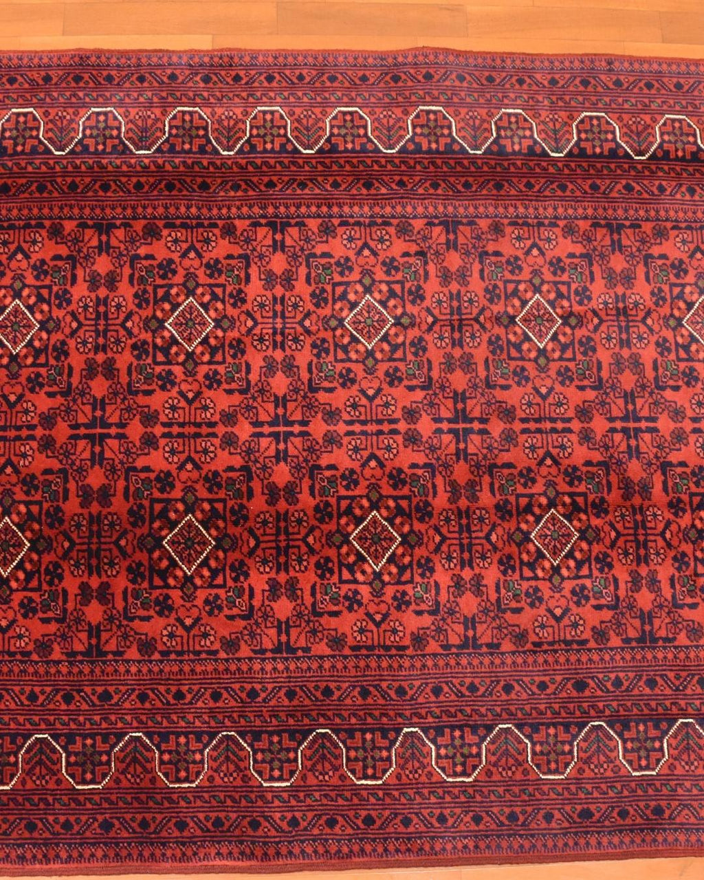 Afghan Hamyap Style Hand-Knotted Wool Rug 4' x 5' 9"