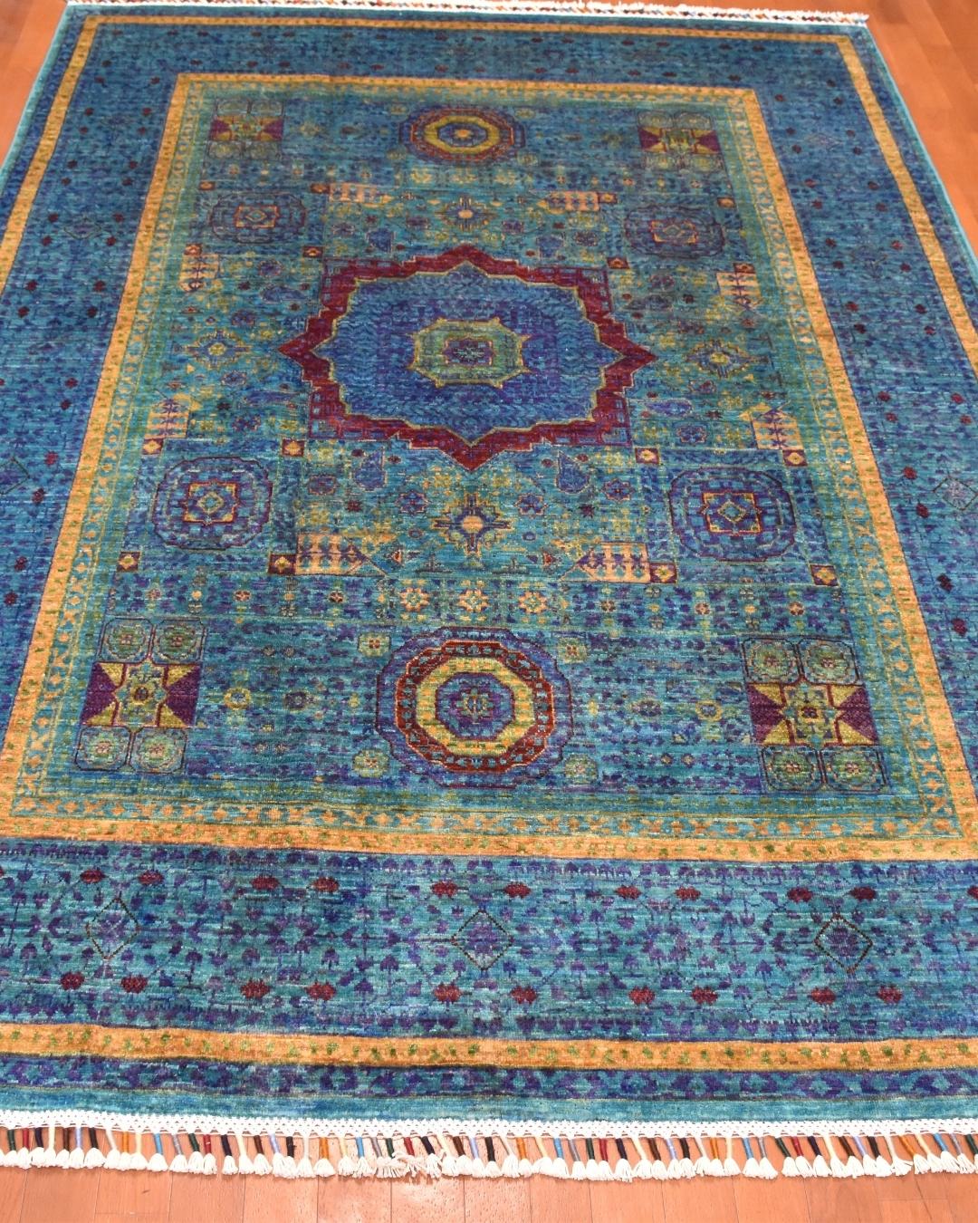 Mamluk Hand-Knotted Wool Rug 4' 9" x 7'