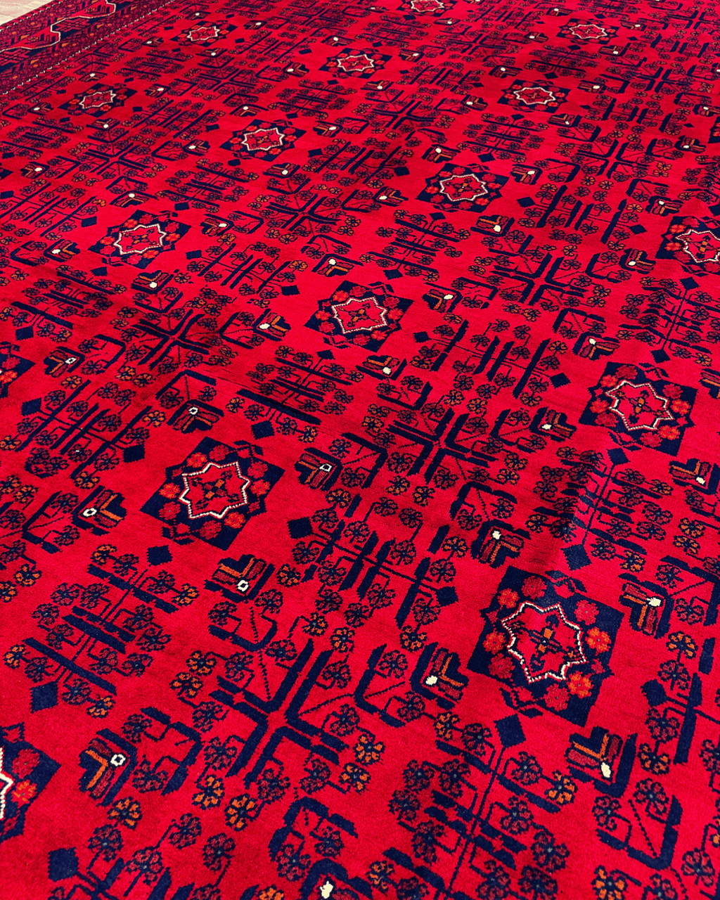 Handwoven Afghan Style Wool Rug 8' 1" x 11' 4"