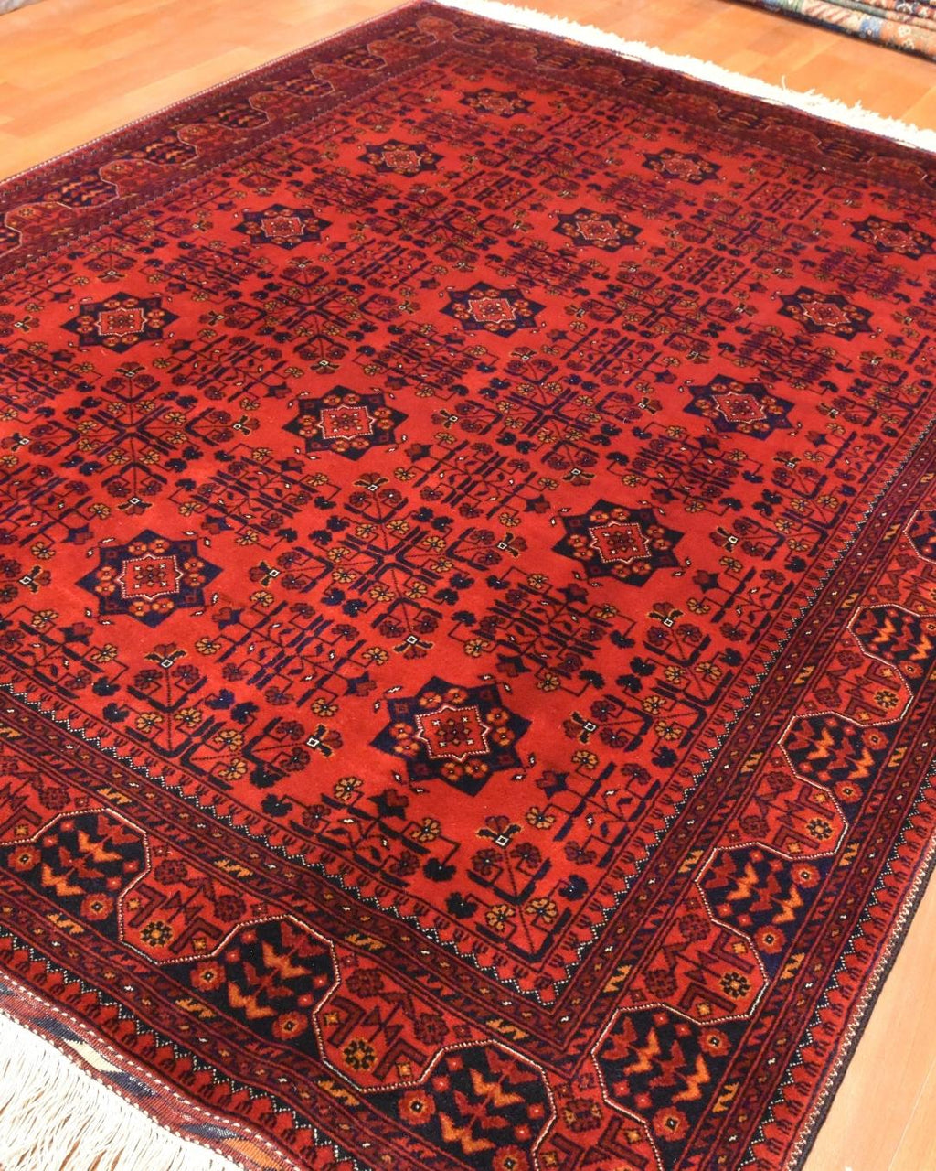 Afghan Bilcik Style Hand-Knotted Wool Rug 4' 9" x 6' 6"