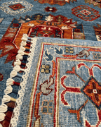 Tapis en laine style afghan 55 x 146 cm