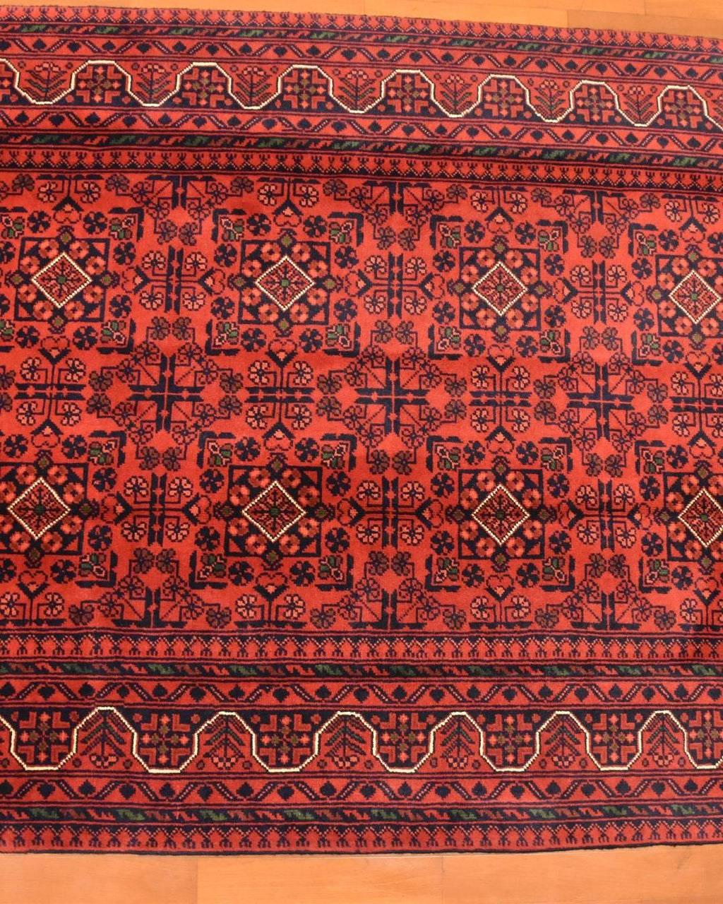 Afghan Hamyap Style Hand-Knotted Wool Rug 3' 9" x 5' 7"