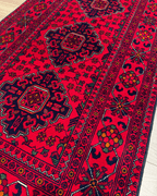 Handwoven Afghan Style Wool Runner 2.78x6.36 ft