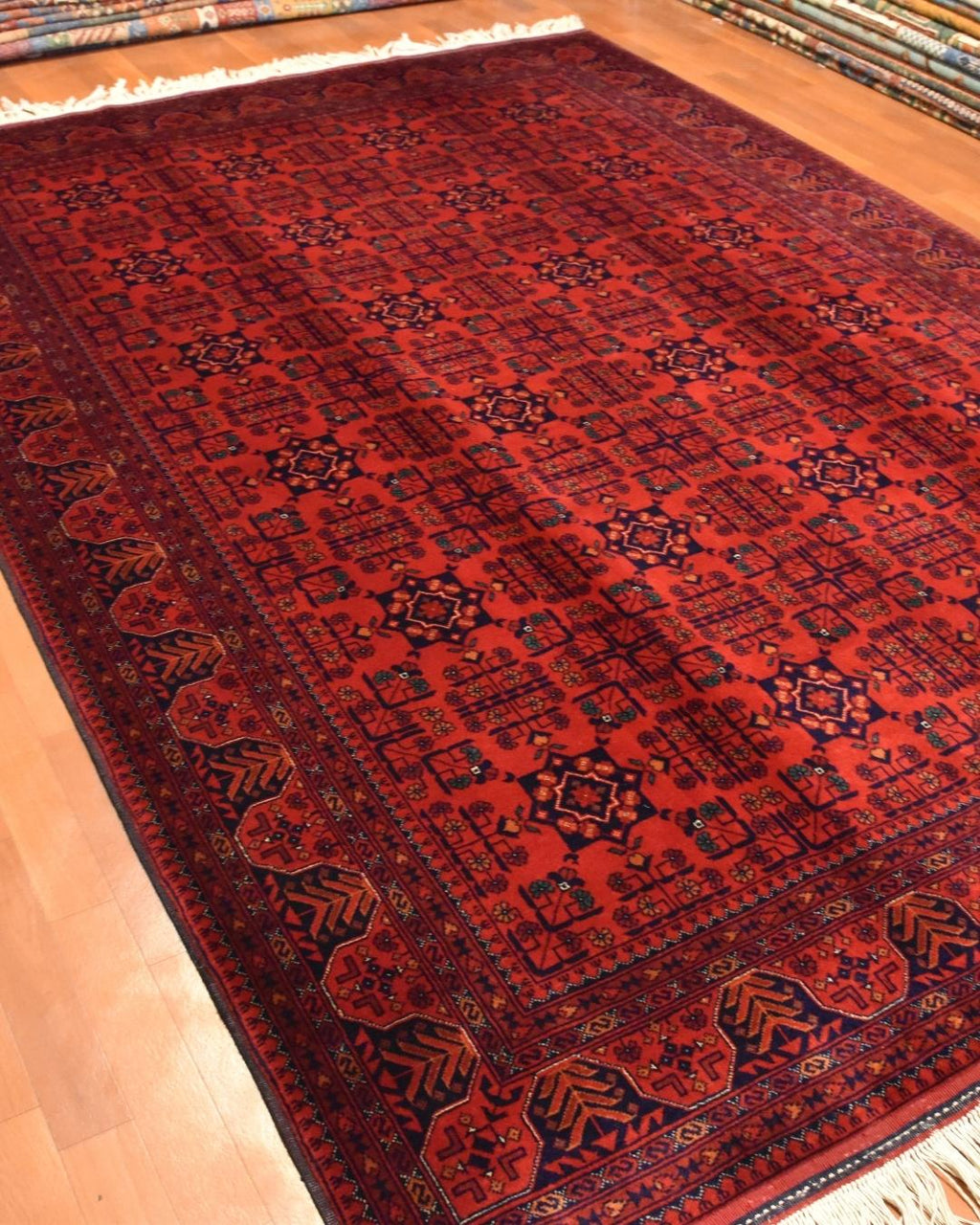 Afghan Bilcik Style Hand-Knotted Wool Rug 5' 5" x 7' 7"