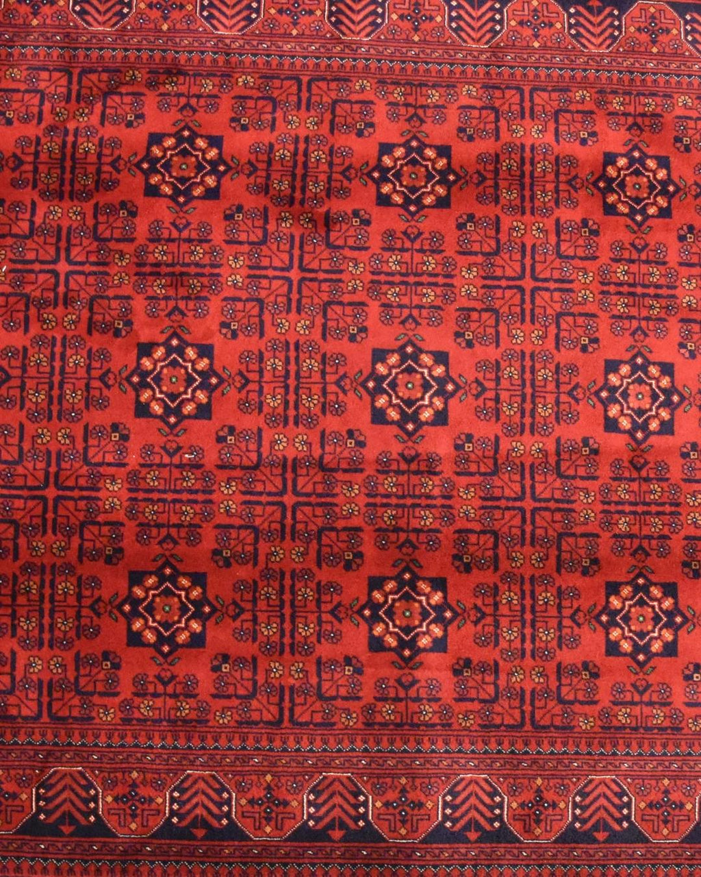 Afghan Bilcik Style Hand-Knotted Wool Rug 4' 1" x 6' 2"