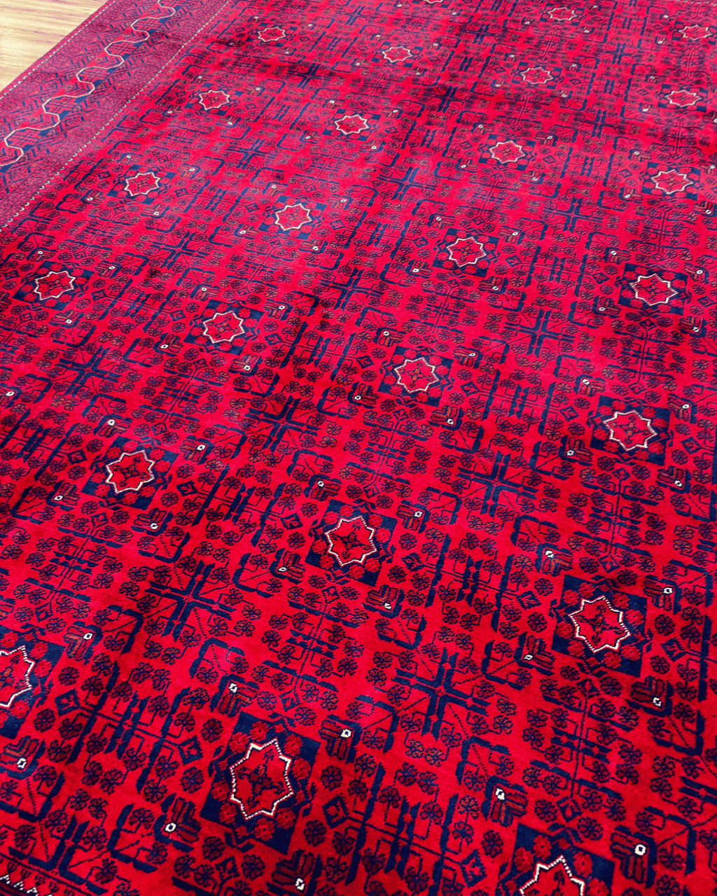 Handwoven Afghan Style Wool Rug 8' x 11' 5"