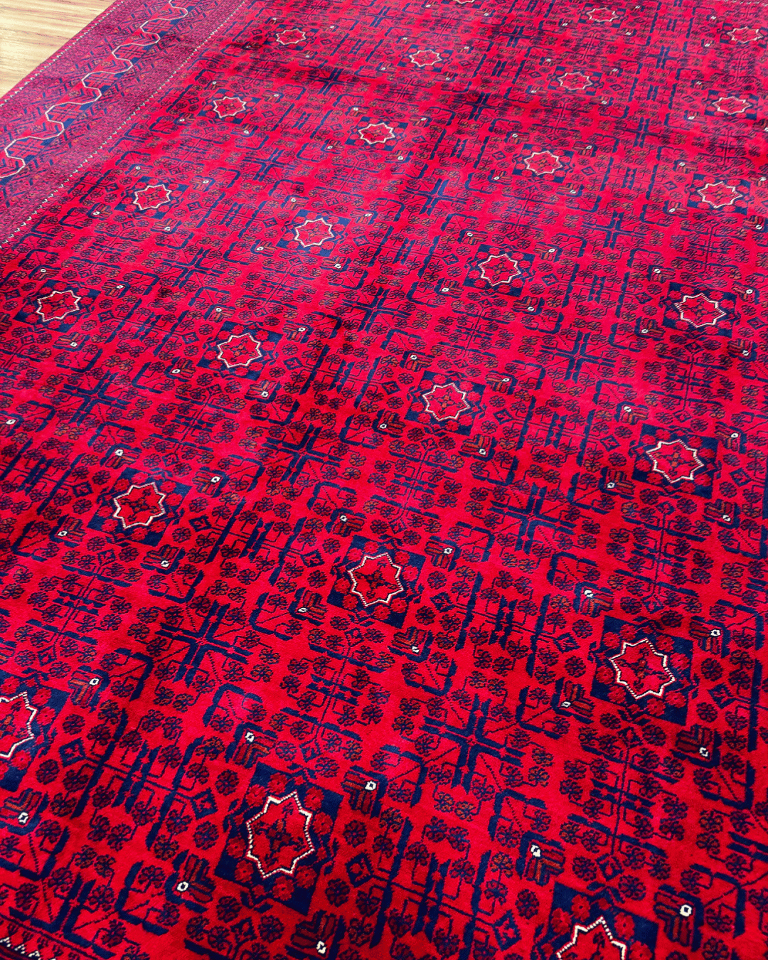 Handwoven Afghan Style Wool Rug 8' x 11' 5"