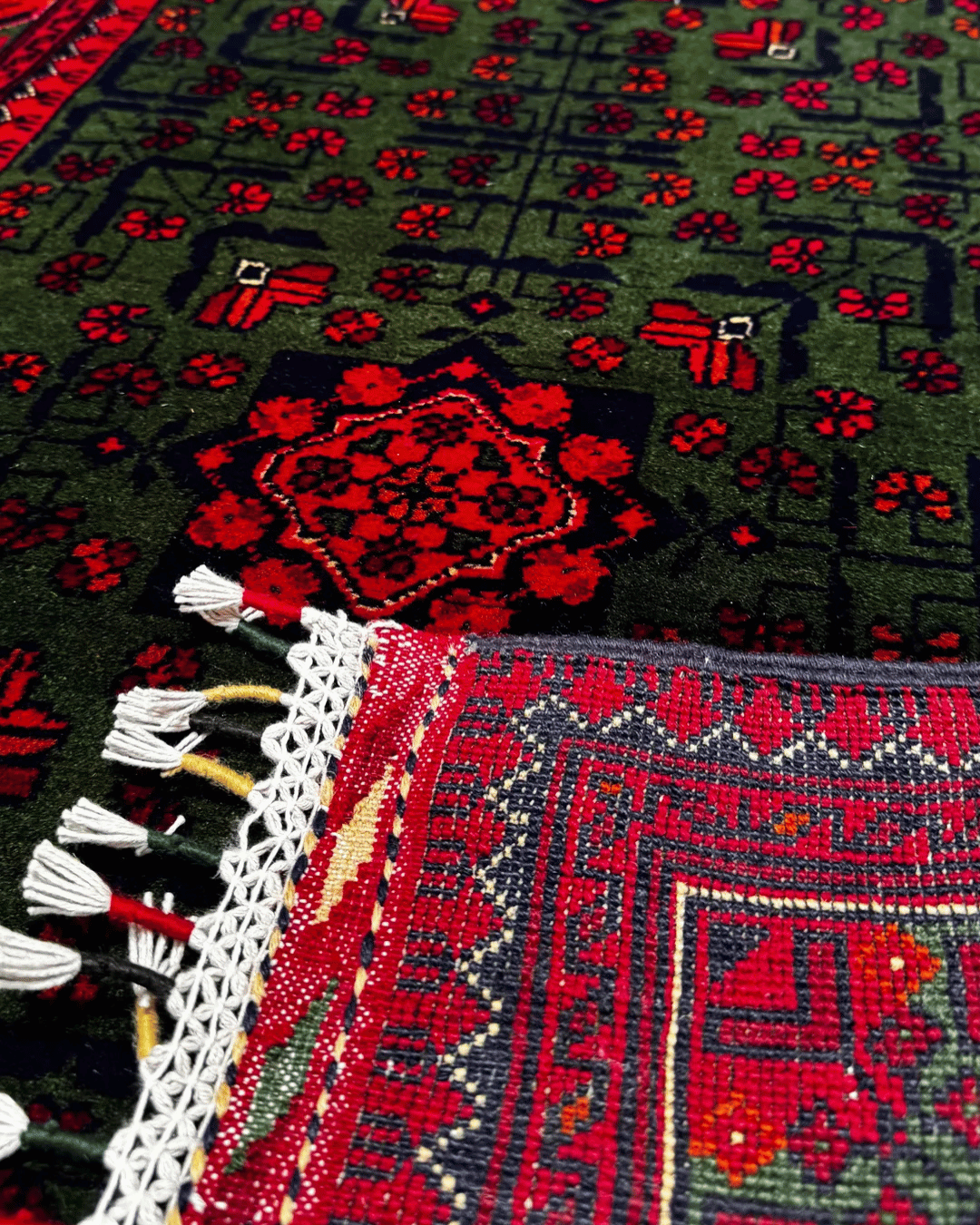 Handwoven Afghan Style Wool Runner 2.69x9.71 ft