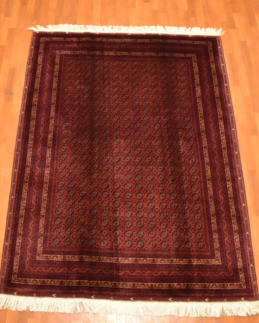 Afghan Bilcik Style Hand-Knotted Wool Rug 4' 7" x 6' 5"