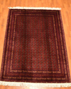 Afghan Bilcik Style Hand-Knotted Wool Rug 4' 7" x 6' 5"