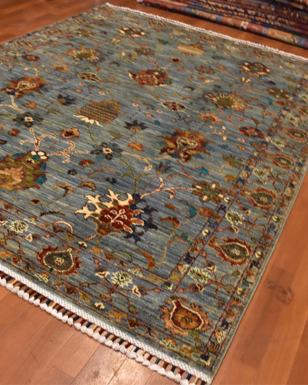 Sultani Hand-Knotted Wool Rug 5' 1" x 6' 5"