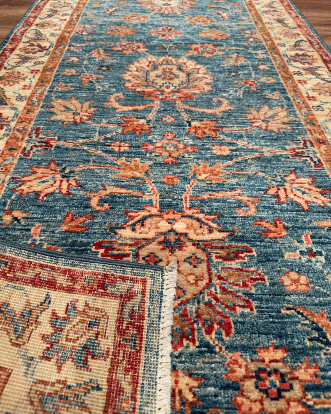 Ushak Hand-Knotted Wool Runner 2' x 10'