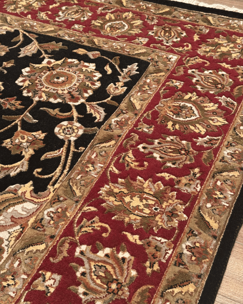 Ottoman Elegance Hand-Knotted Wool Rug 6' 6" x 10'