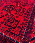 Handwoven Afghan Style Wool Rug 3' 2" x 4' 9"