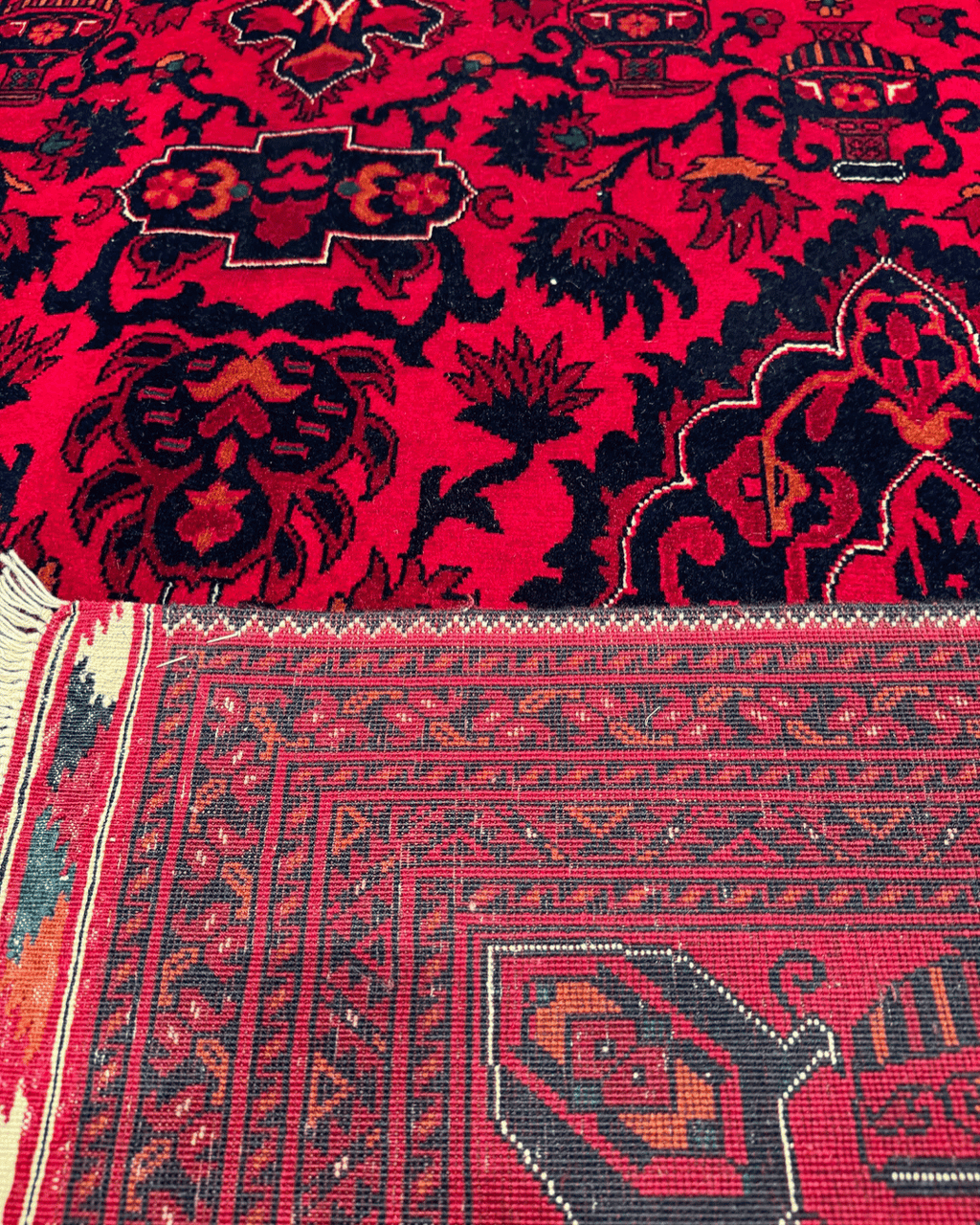 Handwoven Afghan Style Wool Rug 6' 5" x 9' 7"