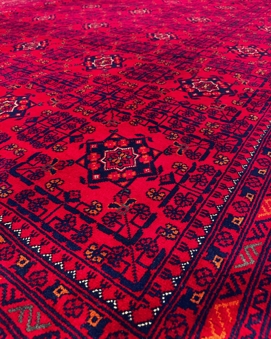 Handwoven Afghan Style Wool Rug 8' 5" x 11' 5"