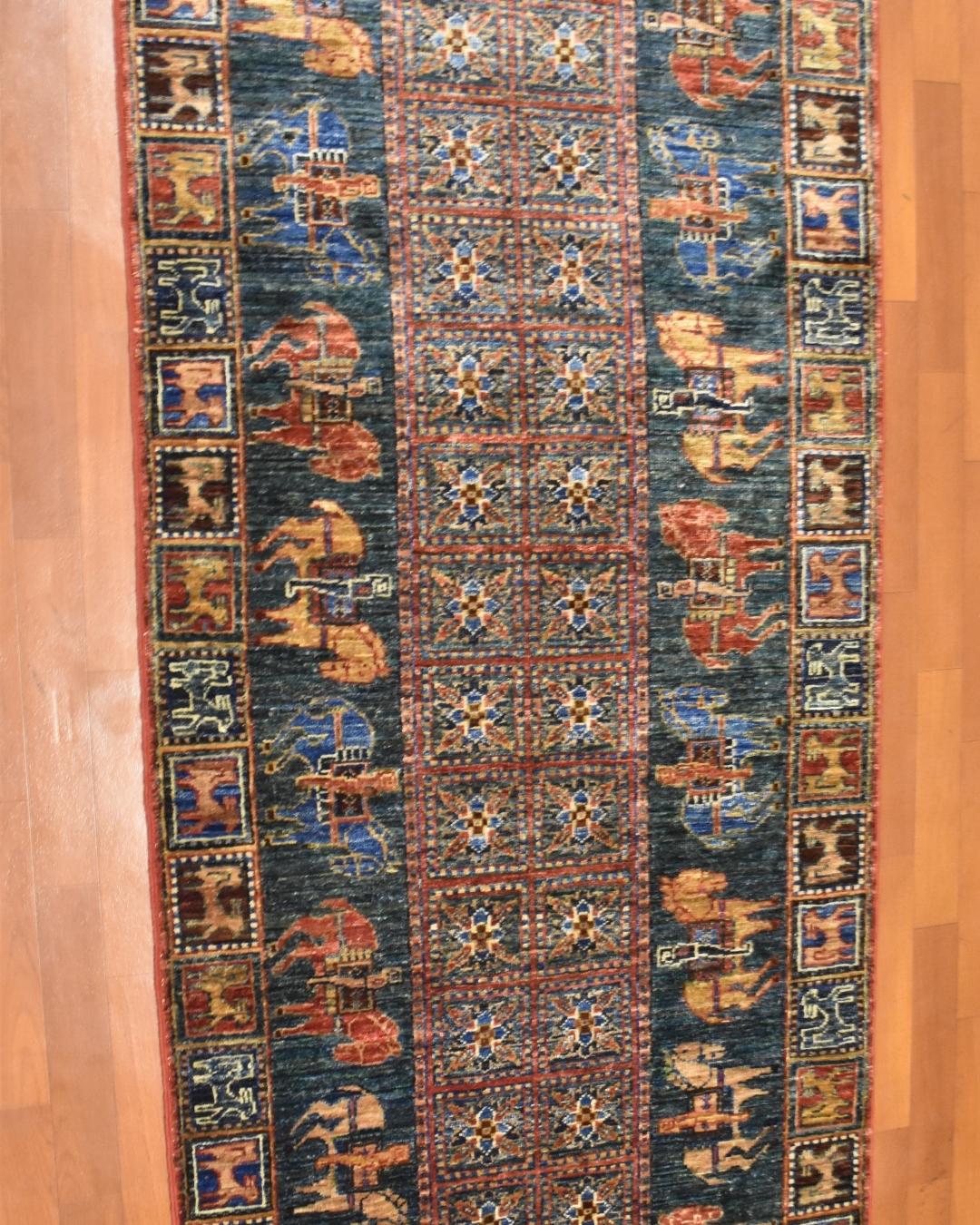 Pazyryk Hand-Knotted Wool Runner 81x302 cm 2.45m² | 3x10 ft