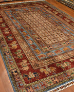 Pazyryk Hand-Knotted Wool Rug 5' 6" x 7' 9"