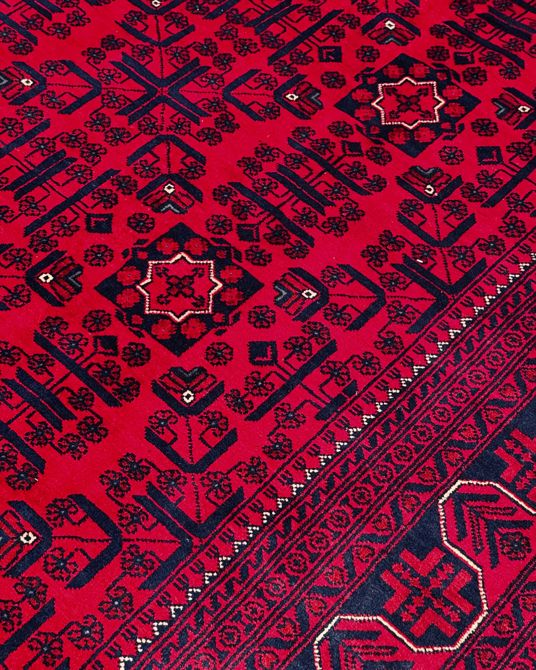 Handwoven Afghan Style Wool Rug 7' 9" x11' 1"