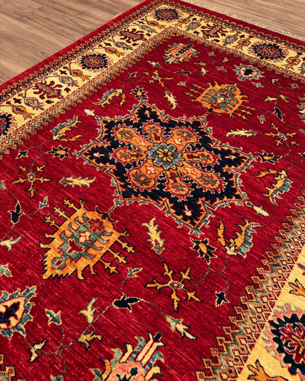 Shirvan Hand-Knotted Wool Rug 5' x 6'