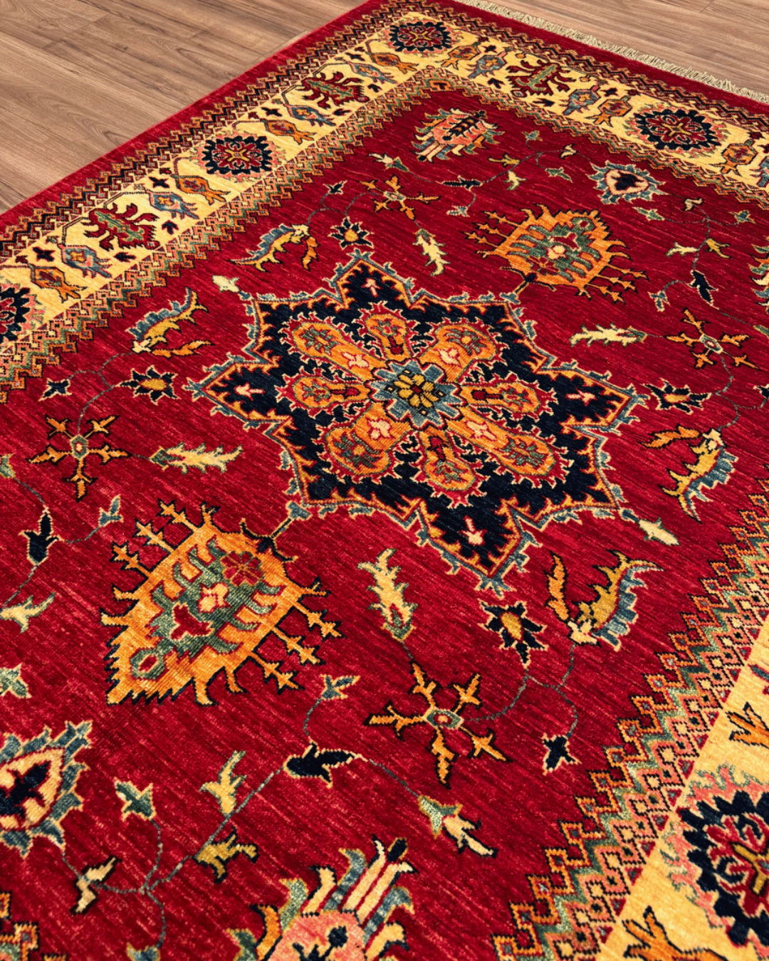 Shirvan Hand-Knotted Wool Rug 5' x 6'