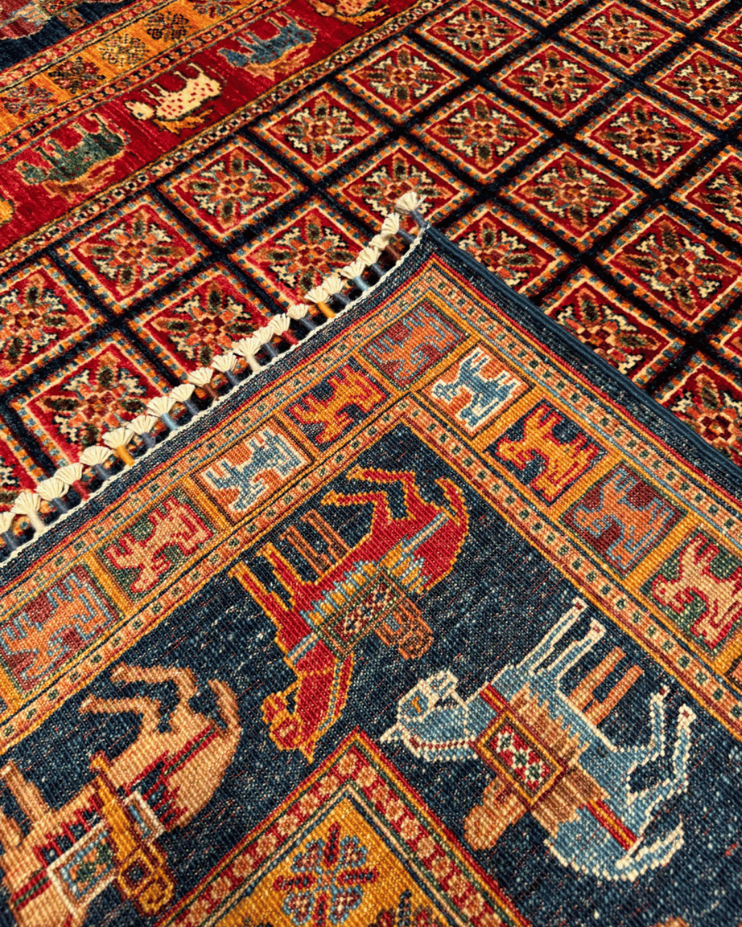 Pazyrk Hand-Knotted Wool Rug 5' 7" x 7' 6"