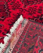 Tapis en laine style afghan 55 x 146 cm