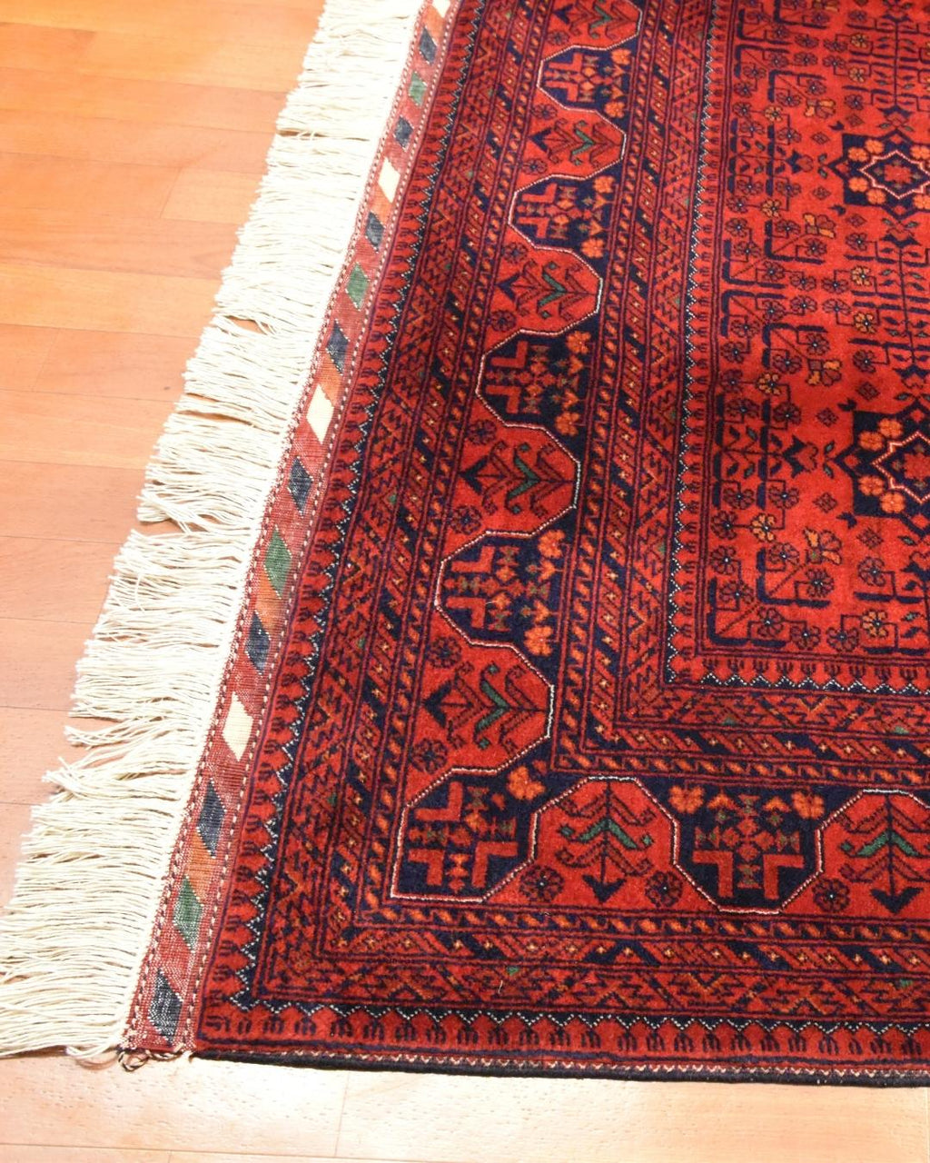 Afghan Bilcik Style Hand-Knotted Wool Rug 4' 5" x 6' 6"