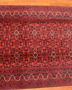 Afghan Hamyap Style Hand-Knotted Wool Rug 4' x 6'