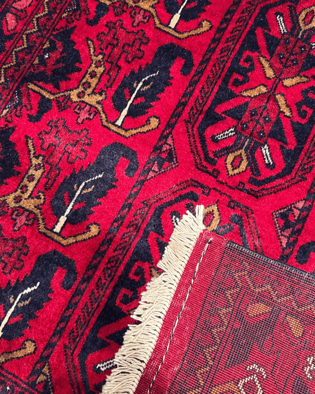 Handwoven Afghan Style Wool Runner 2.67x6.50 ft