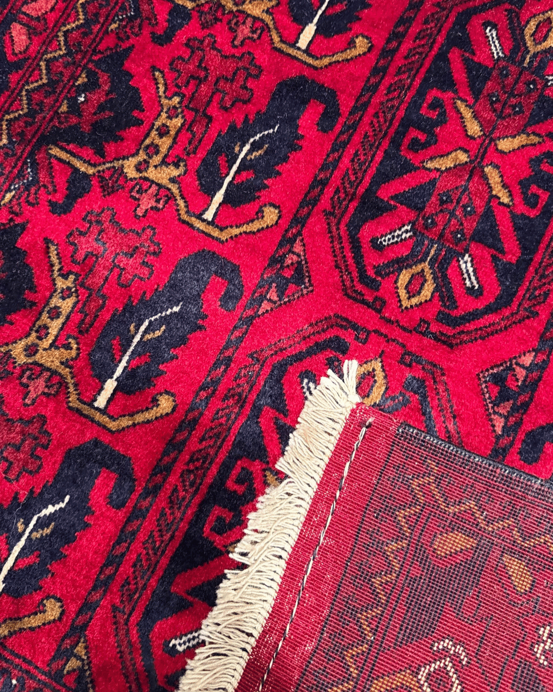 Handwoven Afghan Style Wool Runner 2.67x6.50 ft