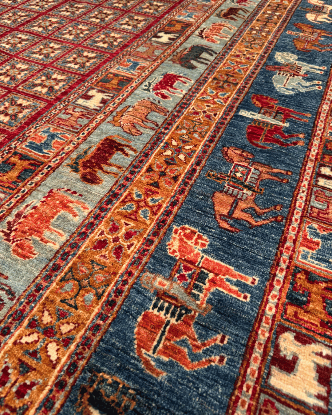 Pazyrk Hand-Knotted Wool Rug 6' 7" x 10'