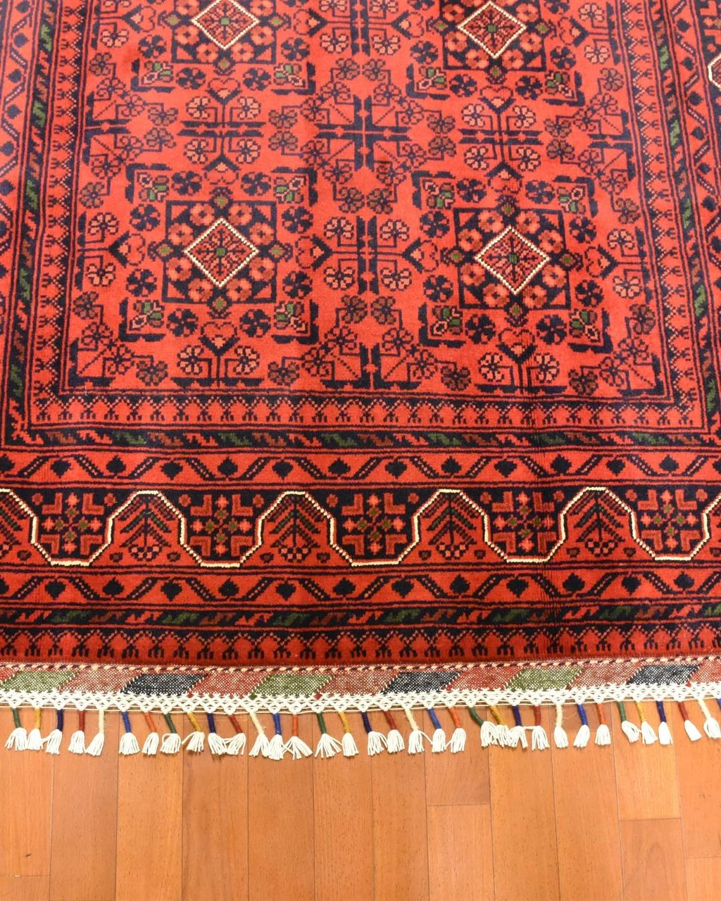 Afghan Hamyap Style Hand-Knotted Wool Rug 3' 9" x 5' 7"