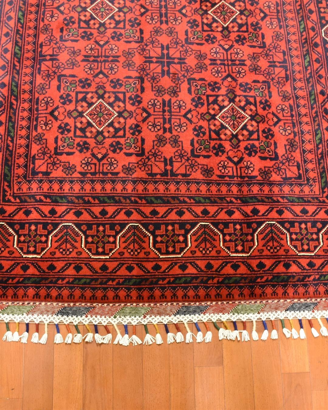 Afghan Hamyap Style Hand-Knotted Wool Rug 3' 9" x 5' 7"