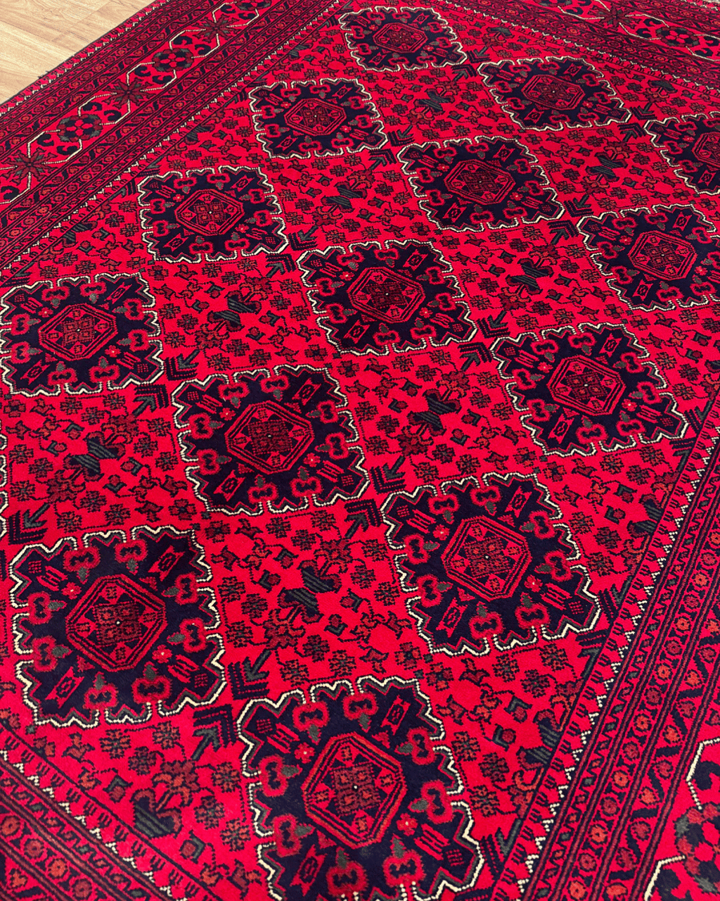 Tapis en laine style afghan 55 x 146 cm