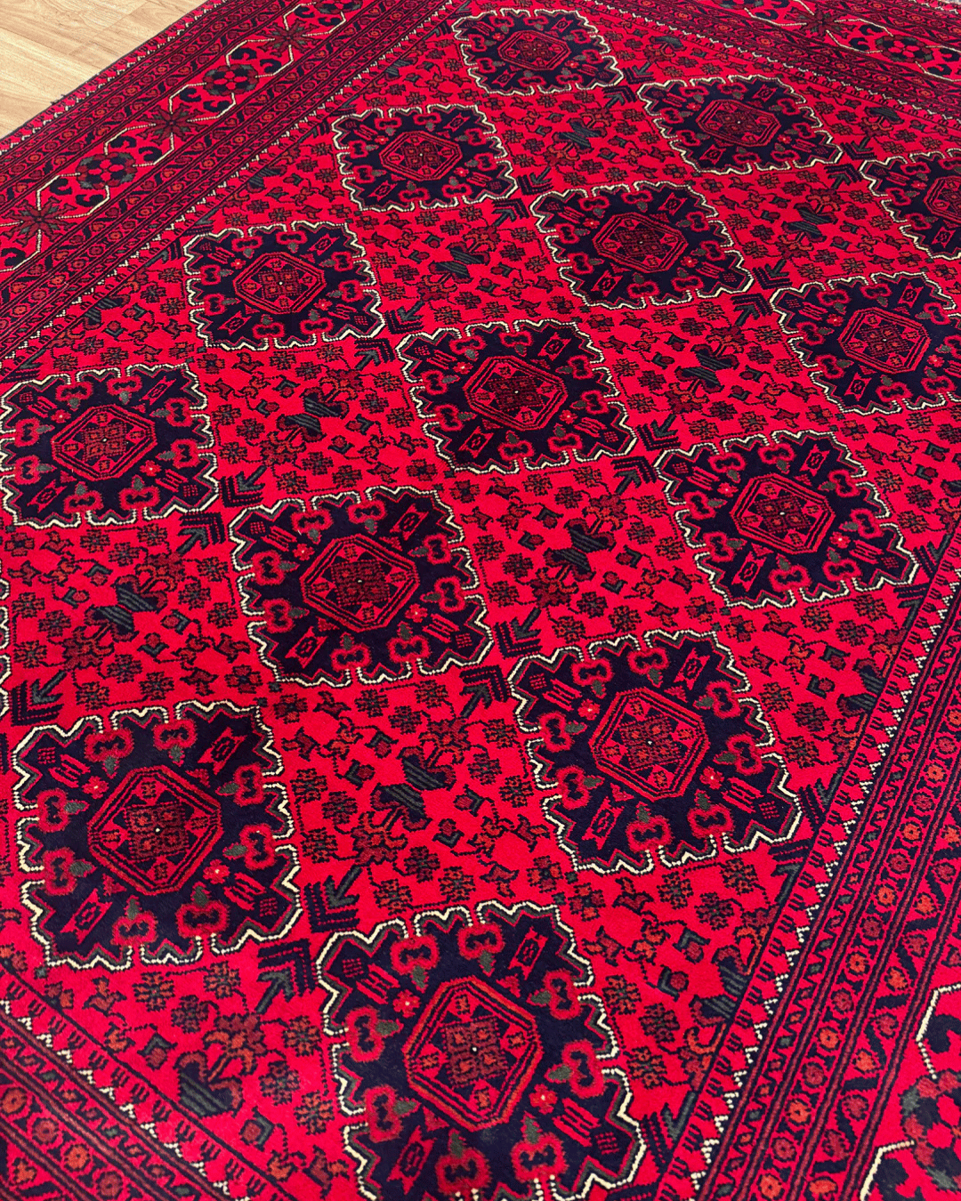 Tapis en laine style afghan 55 x 146 cm