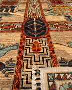 Tapis en laine style afghan 55 x 146 cm