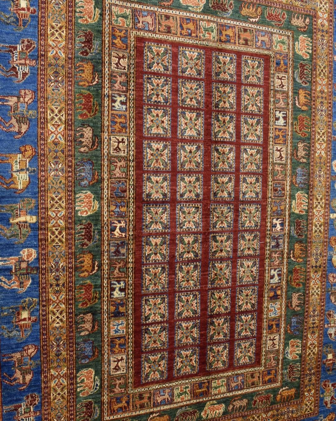 Pazyryk Hand-Knotted Wool Rug 5' 7" x 8' 3"
